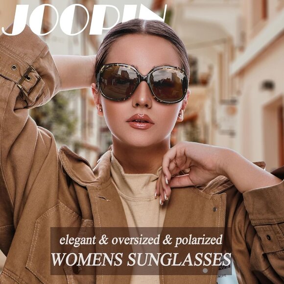 Women\'s Leopard/Brown Trendy Polarized Large Driving Sun Glasses UV Protective main image 6